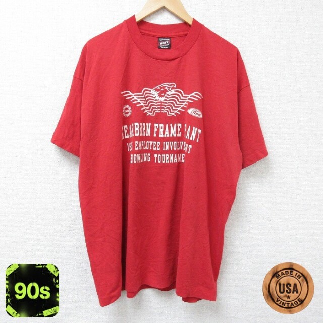 【50%OFF】フルーツオブザルーム 90s 半袖Tシャツ ボウリングトーナメント レッド XL | 古着