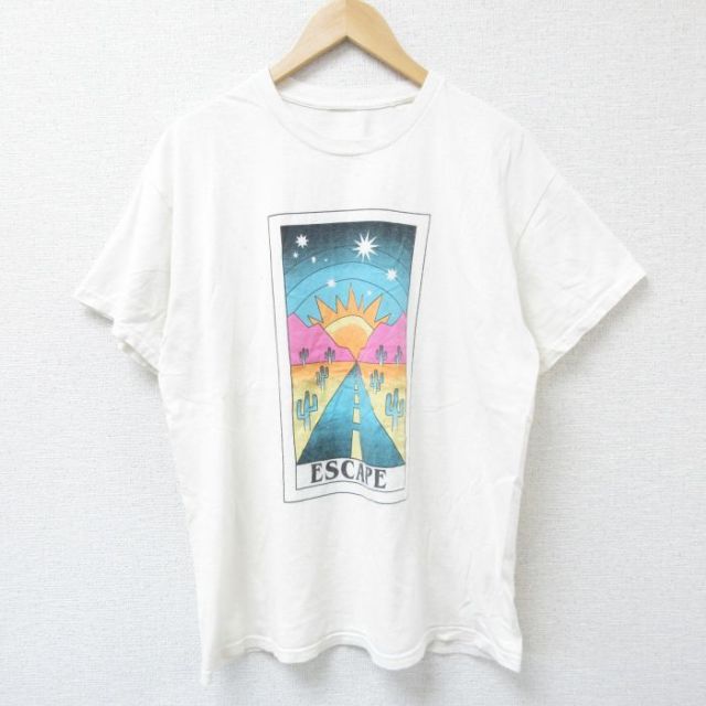 L★古着 半袖 ビンテージ Tシャツ メンズ 00年代 00s ESCAPE クルーネック 白 ホワイト 25jun12 中古
