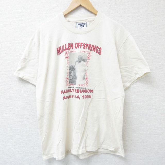XL★古着 リー Lee 半袖 ビンテージ Tシャツ メンズ 90年代 90s フォトプリント コットン クルーネック ベージュ カーキ 25jun12 中古