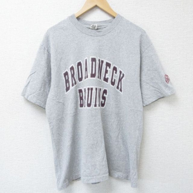 L★古着 半袖 ビンテージ Tシャツ メンズ 90年代 90s BRUINS クルーネック USA製 グレー 霜降り 25jun12 中古