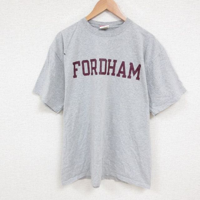 【50%OFF】XL★古着 チャンピオン champion 半袖 ビンテージ Tシャツ メンズ 00年代 00s FORDHAM 大きいサイズ クルーネック グレー 霜降り 25jun12 中古