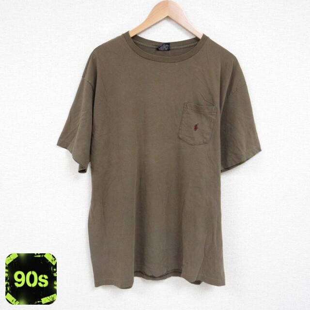 【50%OFF】ラルフローレン 90s 半袖Tシャツ ワンポイントロゴ ブラウン XL | 古着