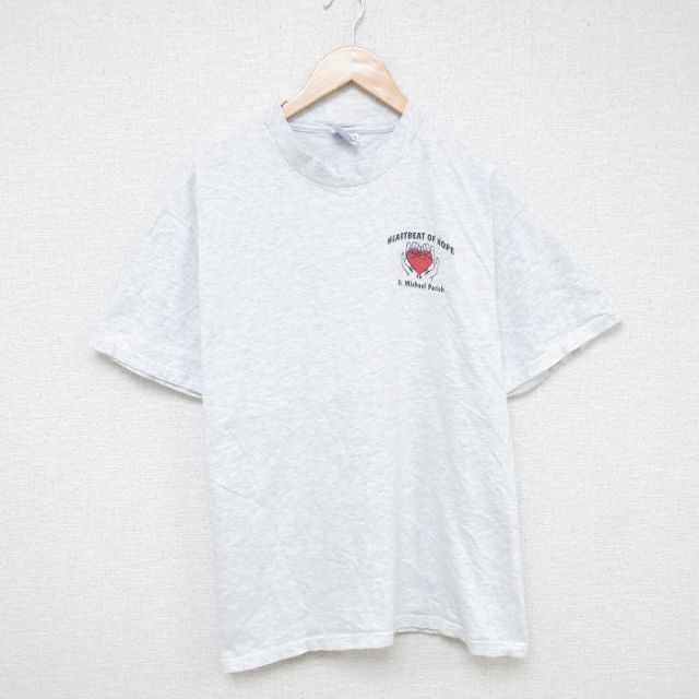 ヘインズ 00s 半袖Tシャツ ハート グレー L | 古着