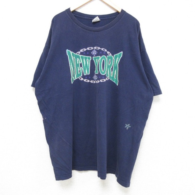フィラ 90s 半袖Tシャツ ニューヨーク ネイビー XL | 古着
