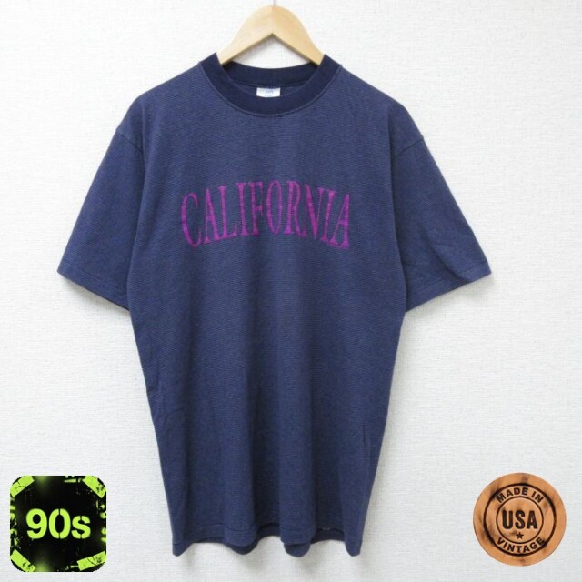 【50%OFF】BELTON 90s 半袖Tシャツ カリフォルニア ネイビーボーダー L | 古着