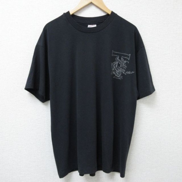 ヘインズ 90s 半袖Tシャツ ドラゴン ブラック XL | 古着