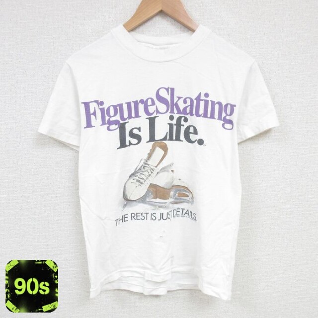 【50%OFF】90s 半袖Tシャツ フィギュアスケート ホワイト M | 古着
