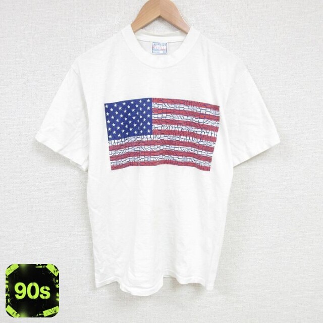 【50%OFF】ALL Sport 90s 半袖Tシャツ 星条旗 ホワイト L | 古着