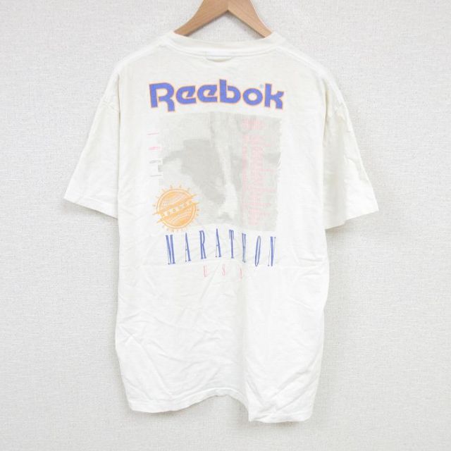 リーボック 90s 半袖Tシャツ マラソン ホワイト XL | 古着