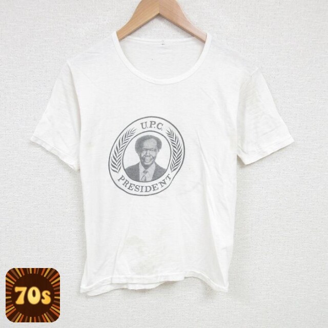【50%OFF】Jimmy Akena 70s 半袖Tシャツ 大統領 ホワイト S | 古着