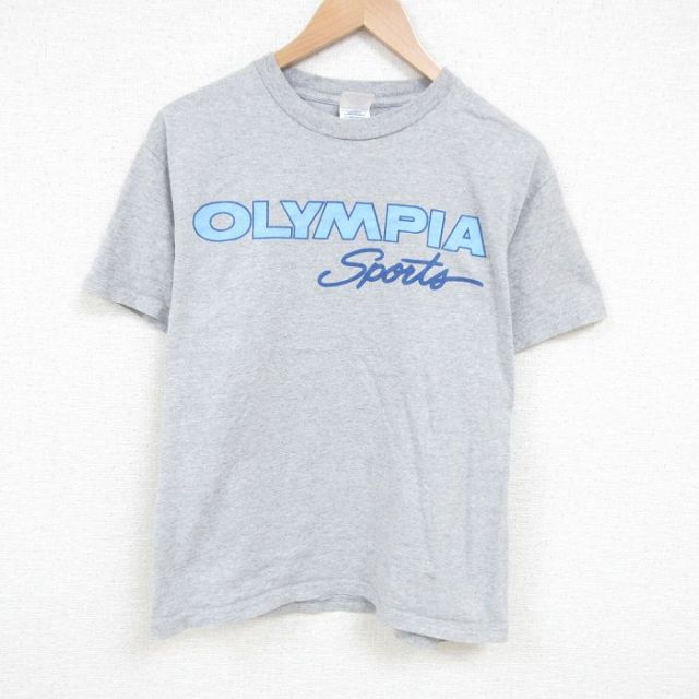 L★古着 半袖 ビンテージ Tシャツ メンズ 00年代 00s オリンピア クルーネック USA製 グレー 霜降り 25jun20 中古