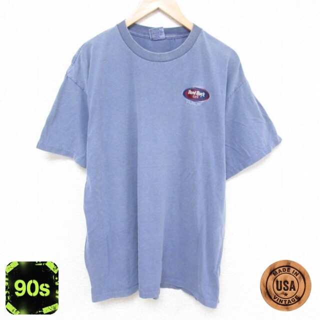 【50%OFF】90s 半袖Tシャツ ハードロックカフェ ネイビー XL | 古着