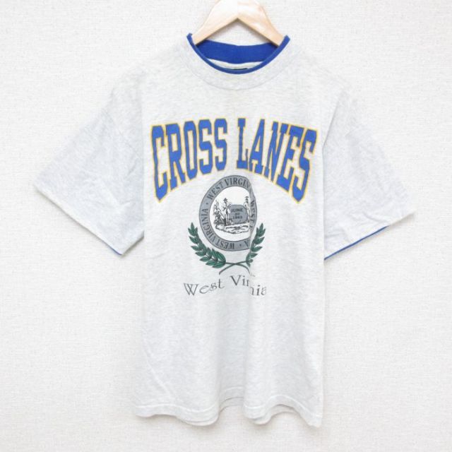 SIGNAL 90s 半袖Tシャツ CROSS グレー L | 古着