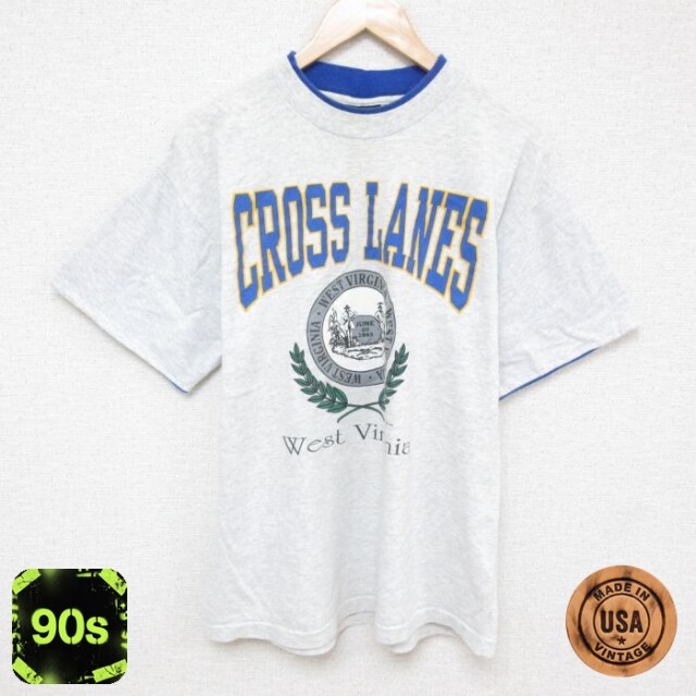 【50%OFF】SIGNAL 90s 半袖Tシャツ CROSS グレー L | 古着
