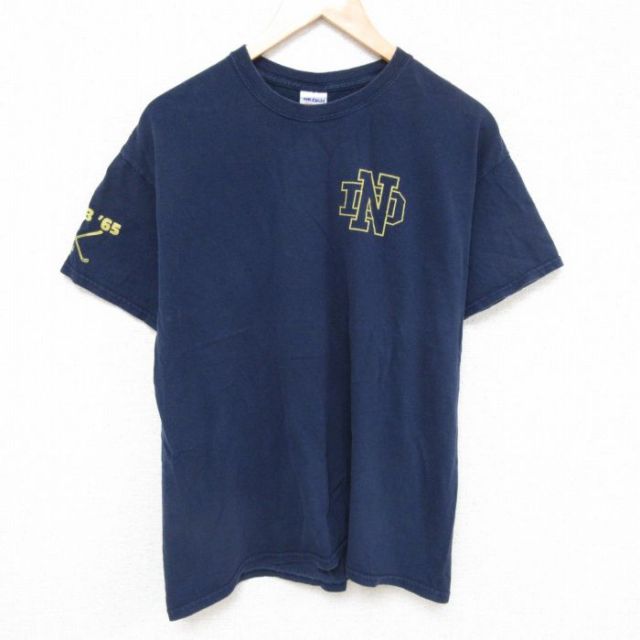 L★古着 半袖 ビンテージ Tシャツ メンズ 00年代 00s ND コットン クルーネック 紺 ネイビー 25jun21 中古