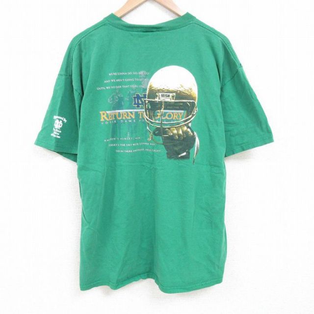 00s 半袖Tシャツ ノートルダムフットボール グリーン XL | 古着