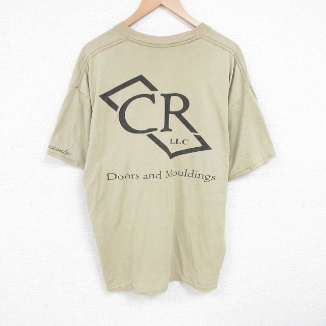00s 半袖Tシャツ CR ベージュ XL | 古着