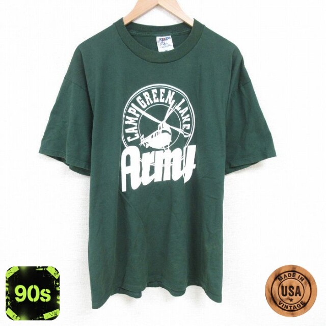 【50%OFF】ジャージーズ 90s 半袖Tシャツ アーミー グリーン XL | 古着
