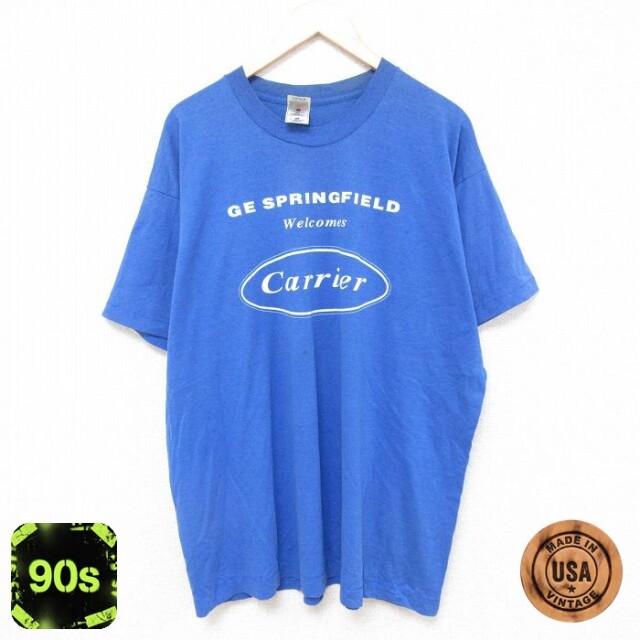 【50%OFF】フルーツオブザルーム 90s 半袖Tシャツ Carrier ブルー XL | 古着