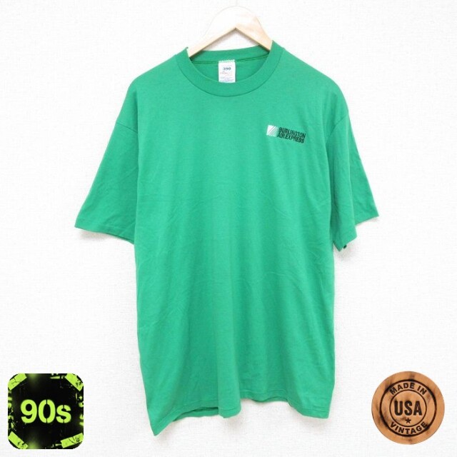 【50%OFF】90s 半袖Tシャツ エアエクスプレス グリーン XL | 古着
