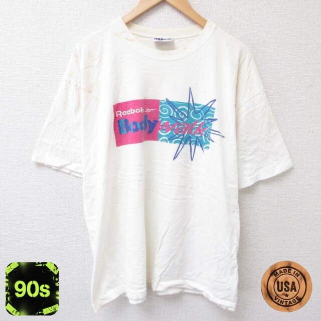 【50%OFF】リーボック 90s 半袖Tシャツ ボディウォーク ホワイト XL | 古着