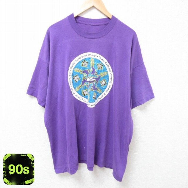 【50%OFF】90s 半袖Tシャツ 羽根 パープル XL | 古着