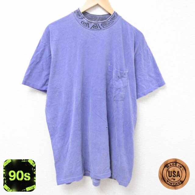 【50%OFF】ホビー 90s 半袖Tシャツ 胸ポケット付き パープル XL | 古着