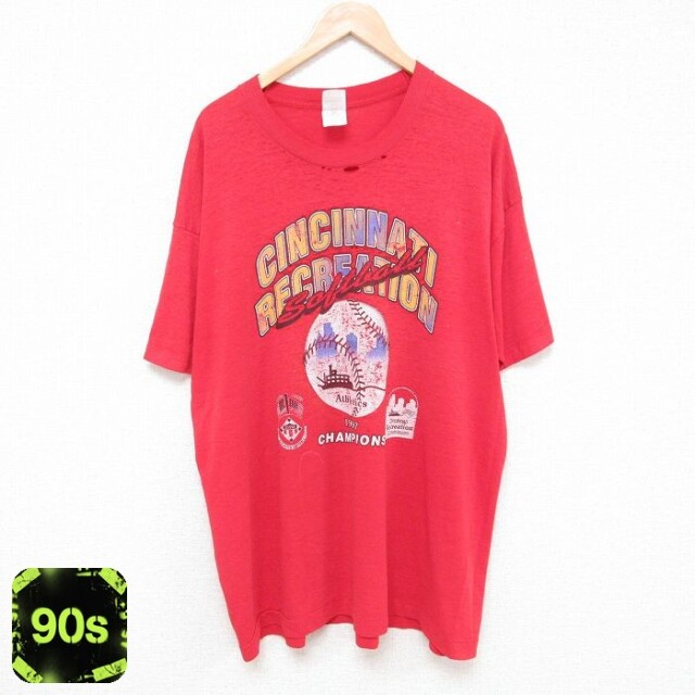 【50%OFF】メジャーリーグ 90s 半袖Tシャツ ソフトボール レッド XL | 古着