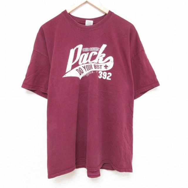 00s 半袖Tシャツ Pack バーガンディ XL | 古着