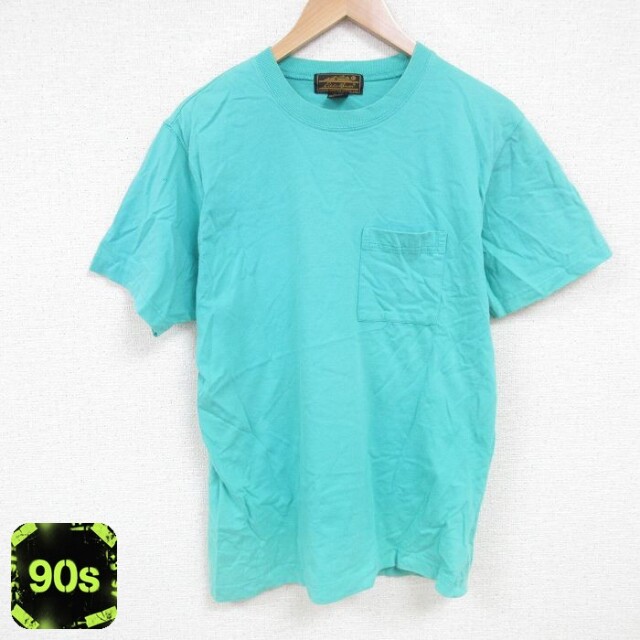 【50%OFF】エディーバウアー 90s 半袖Tシャツ 胸ポケット付き ライトブルー L | 古着