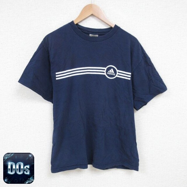【50%OFF】アディダス 00s 半袖Tシャツ ワンポイントロゴ ネイビー L | 古着
