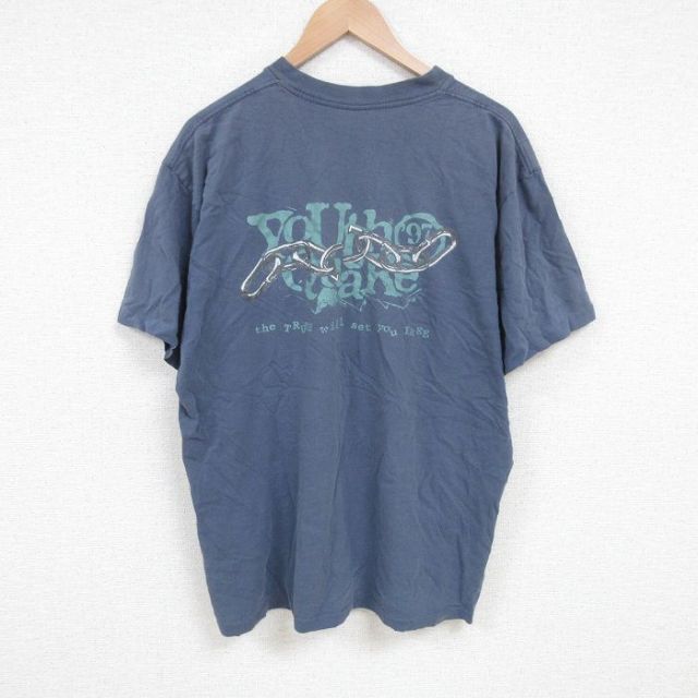 90s 半袖Tシャツ 鎖 ネイビー XL | 古着