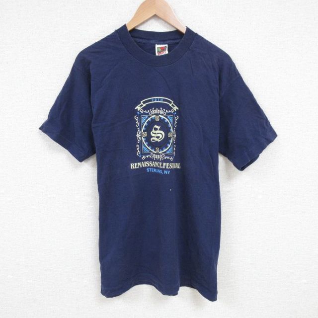 フルーツオブザルーム 90s 半袖Tシャツ ルネッサンス ネイビー L | 古着