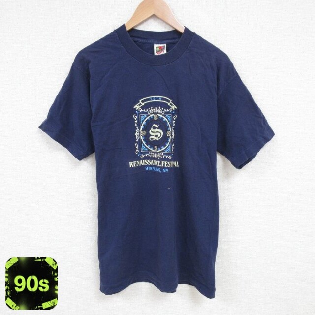 【50%OFF】フルーツオブザルーム 90s 半袖Tシャツ ルネッサンス ネイビー L | 古着