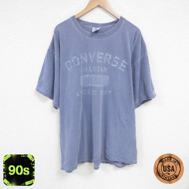 【50%OFF】コンバース 90s 半袖Tシャツ ビッグロゴ パープル XL | 古着