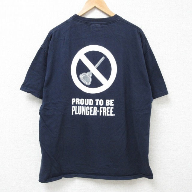 XL★古着 ヘインズ Hanes 半袖 ビンテージ Tシャツ メンズ 00年代 00s スッポン コットン クルーネック 紺 ネイビー 25jul05 中古