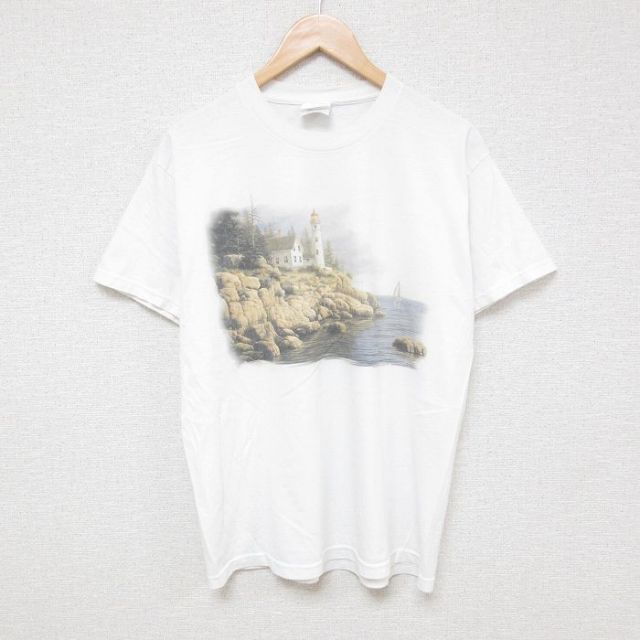 ヘインズ 00s 半袖Tシャツ 灯台 ホワイト L | 古着