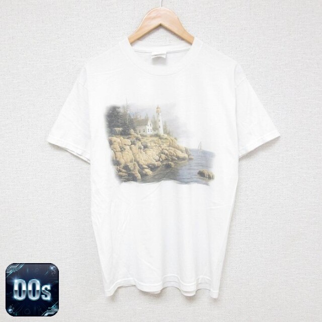 【50%OFF】ヘインズ 00s 半袖Tシャツ 灯台 ホワイト L | 古着
