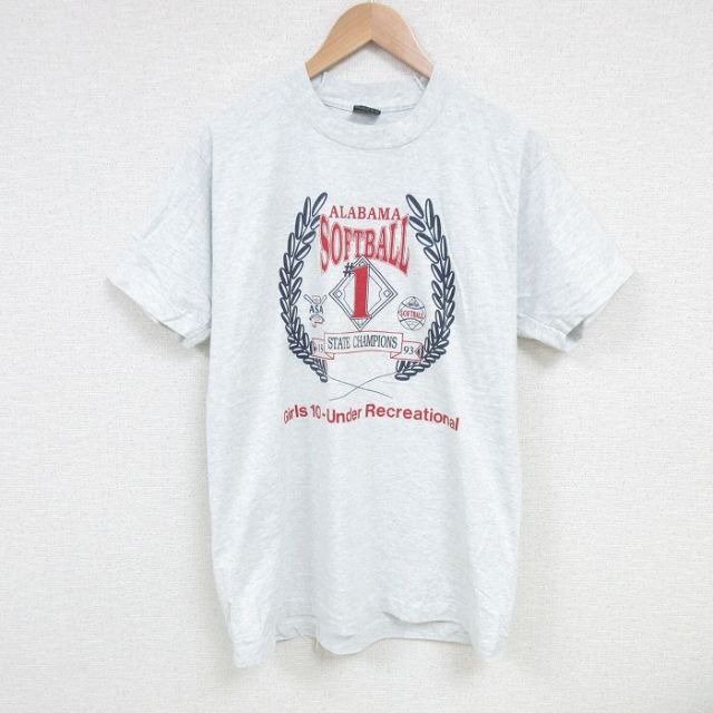 フルーツオブザルーム 90s 半袖Tシャツ ソフトボール グレー L | 古着