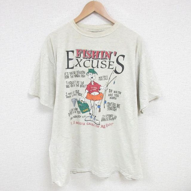 90s 半袖Tシャツ 釣り グレー XL | 古着