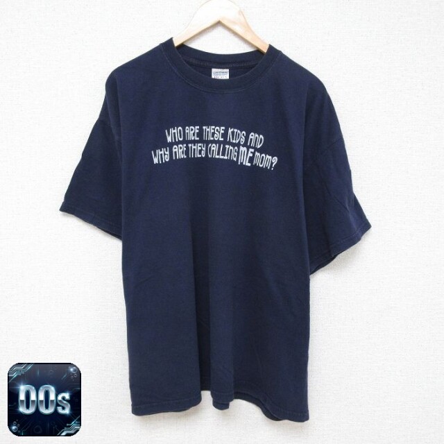 【50%OFF】00s 半袖Tシャツ メッセージ ネイビー XL | 古着