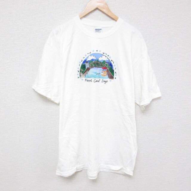 XL★古着 半袖 ビンテージ Tシャツ メンズ 00年代 00s Fairport 大きいサイズ コットン クルーネック 白 ホワイト 25jul01 中古