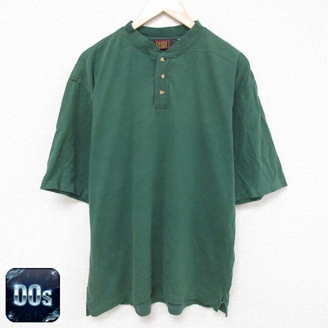 【50%OFF】FADED GLORY 00s 半袖ヘンリーネックTシャツ グリーン XL | 古着
