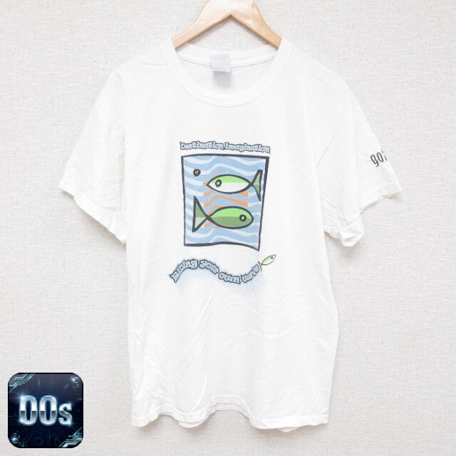 【50%OFF】ビンテージ 00s 半袖Tシャツ 魚 ホワイト L | 古着