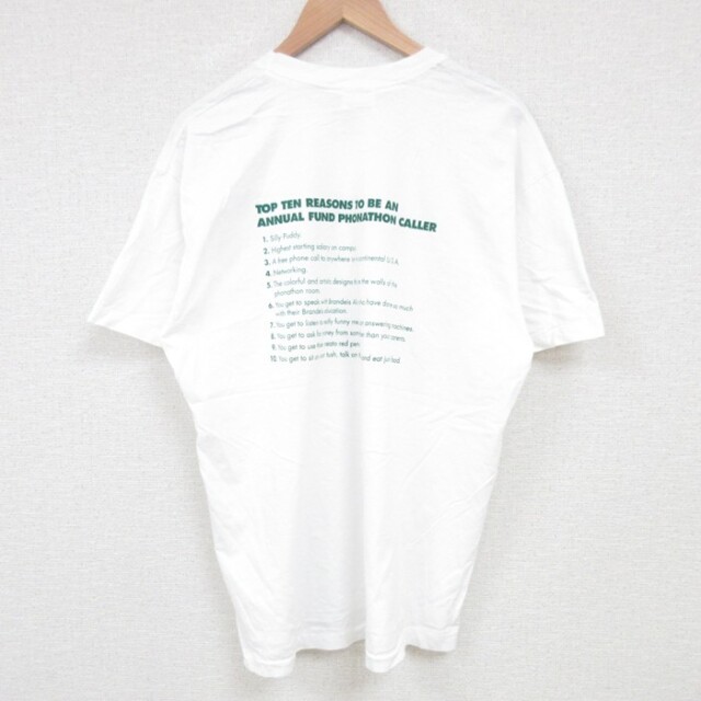 XL★古着 ヘインズ Hanes 半袖 ビンテージ Tシャツ メンズ 90年代 90s メッセージ コットン クルーネック USA製 白 ホワイト 【spe】 25jul01 中古