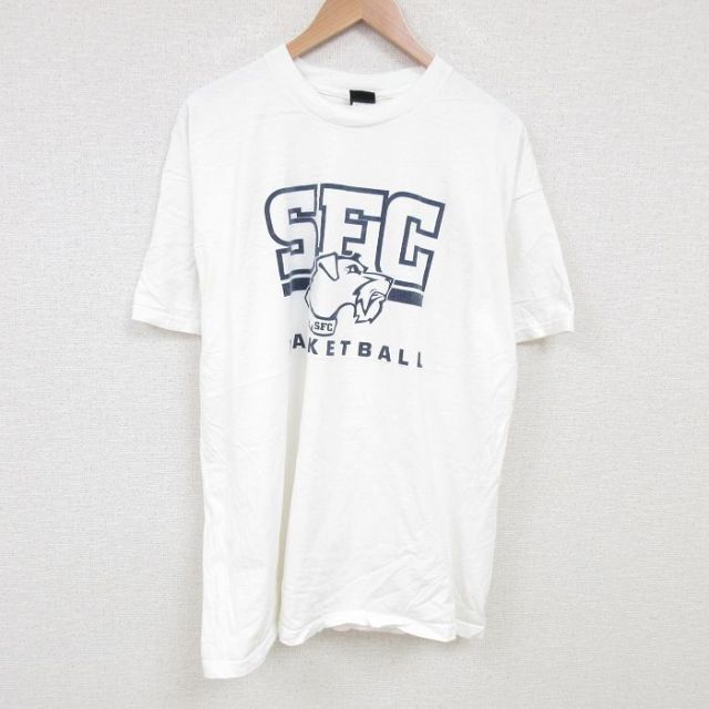 アシックス 90s 半袖Tシャツ バスケットボール ホワイト XL | 古着