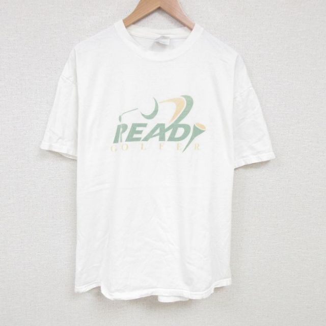 【50%OFF】XL★古着 ヘインズ Hanes 半袖 ビンテージ Tシャツ メンズ 00年代 00s ゴルフ 大きいサイズ コットン クルーネック 白 ホワイト 25jul02 中古