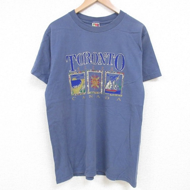 フルーツオブザルーム 00s 半袖Tシャツ トロント ネイビー L | 古着