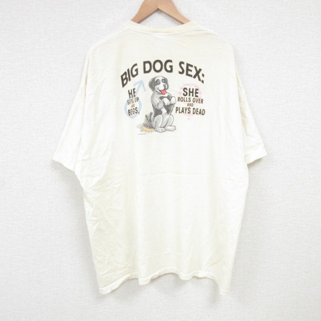 XL★古着 ビッグドッグス 半袖 ビンテージ Tシャツ メンズ 00年代 00s SEX 大きいサイズ コットン クルーネック 薄黄 イエロー 25jul03 中古