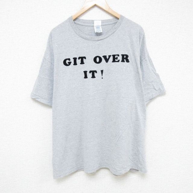 GIT 00s 半袖Tシャツ フロッキープリント グレー XL | 古着